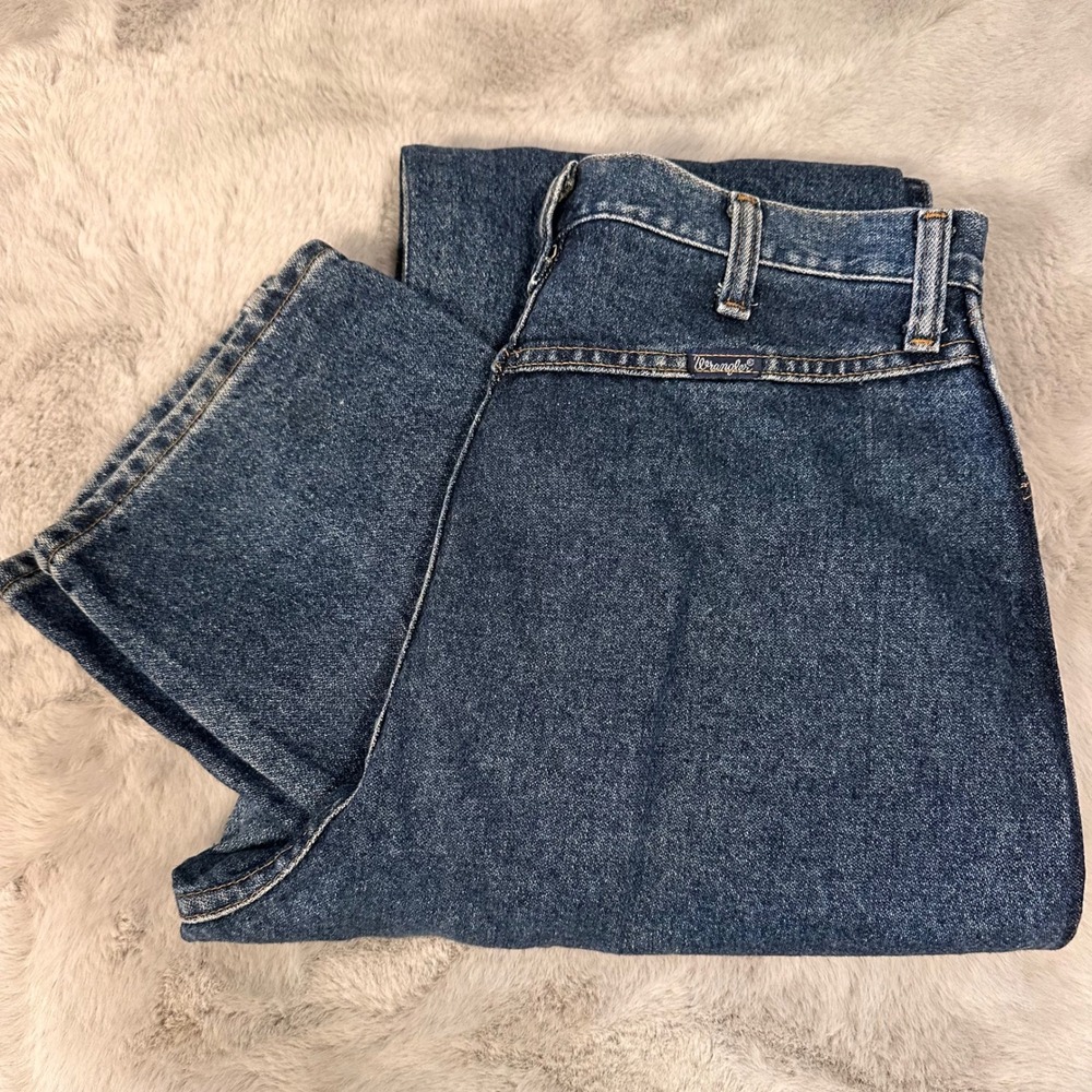 Wrangler Jeans Womens 11/12 x 36 Blue Denim High Waist Vintage Rodeo Made In USA